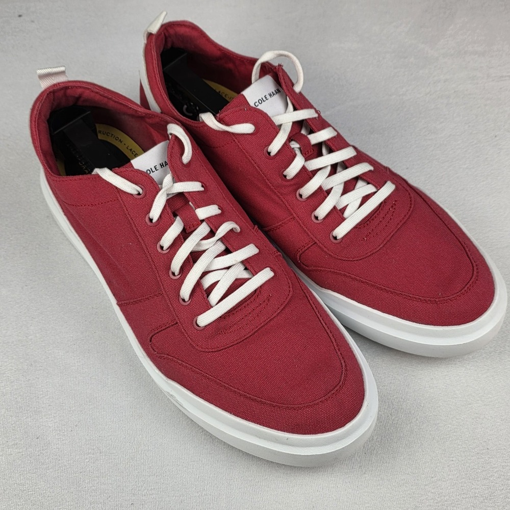 Cole Haan Men Red Grandpro Rally Canvas Court Sneaker‎ Lace Up Shoes Size 13M - Picture 3 of 13